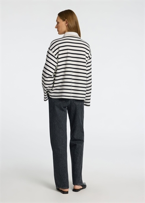 Wada ls stripe polo Snowwhite/Black Selected Femme